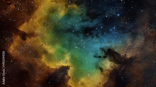 winding through nebulous skies and stars in pastel tones