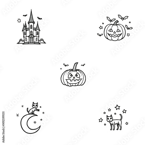 "Halloween Vector Collection – Pumpkins, Ghosts, Witches, and Spooky Elements"

