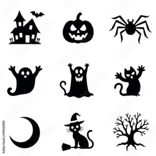"Halloween Vector Collection – Pumpkins, Ghosts, Witches, and Spooky Elements"

