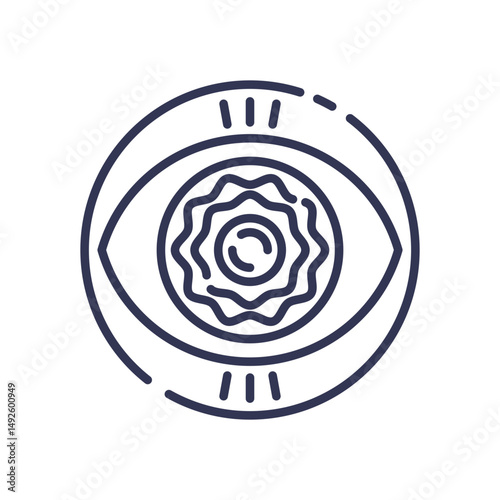 Eye icon symbolizing biometric verification and security.