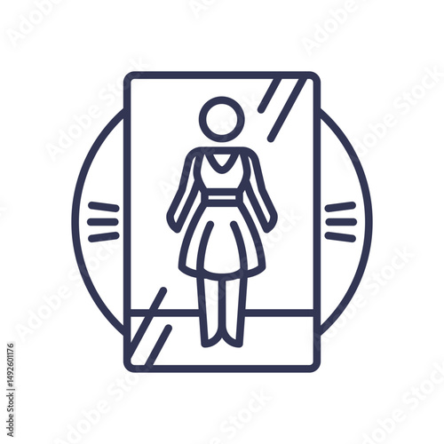 A person looking in a mirror symbolizes self-reflection and personal simulation.