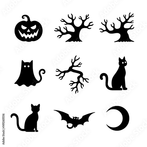 "Halloween Vector Collection – Pumpkins, Ghosts, Witches, and Spooky Elements"

