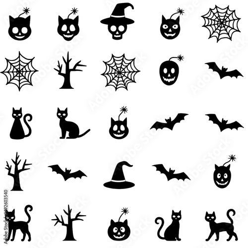 "Halloween Vector Collection – Pumpkins, Ghosts, Witches, and Spooky Elements"

