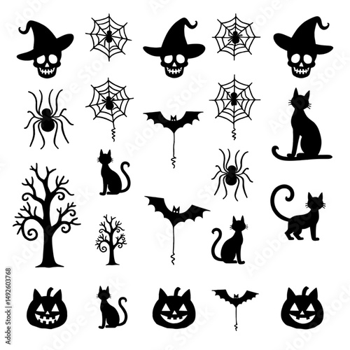"Halloween Vector Collection – Pumpkins, Ghosts, Witches, and Spooky Elements"

