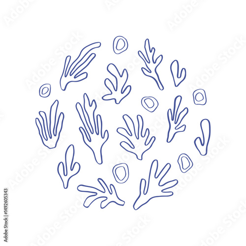 Whimsical corals clipart set