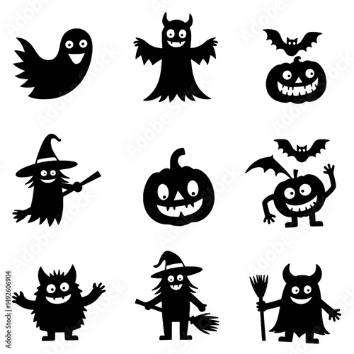 "Halloween Vector Collection – Pumpkins, Ghosts, Witches, and Spooky Elements"

