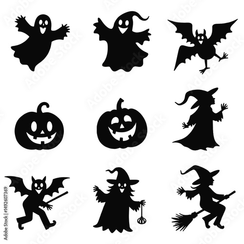 "Halloween Vector Collection – Pumpkins, Ghosts, Witches, and Spooky Elements"

