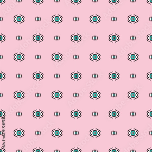 Symbols eyes seamless vector pattern