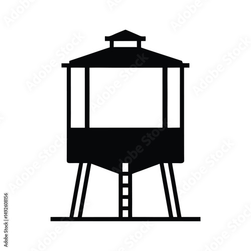 Silhouette of a Water Tank