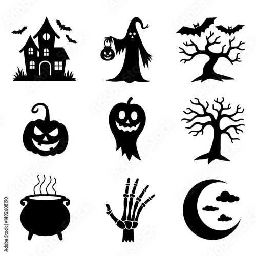 "Halloween Vector Collection – Pumpkins, Ghosts, Witches, and Spooky Elements"

