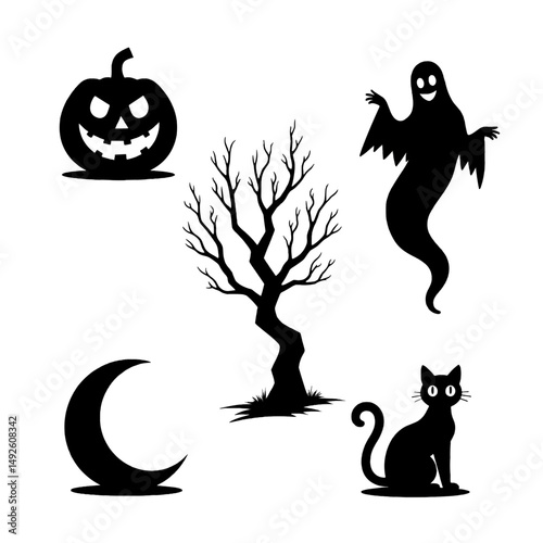 "Halloween Vector Collection – Pumpkins, Ghosts, Witches, and Spooky Elements"

