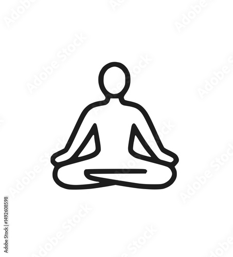 Minimal silhouette of person meditating in yoga posture