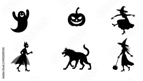 "Halloween Vector Collection – Pumpkins, Ghosts, Witches, and Spooky Elements"

