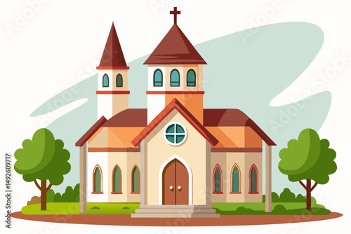 Stylish Church Graphic Vector