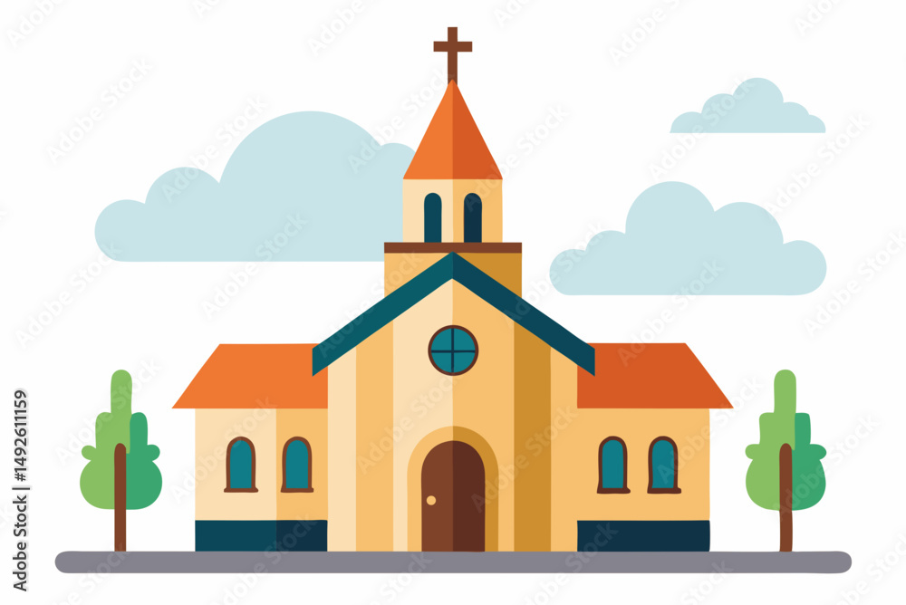 Naklejka premium Church Shape Design Vector