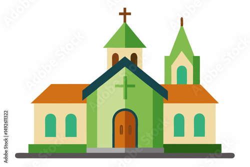 Church Profile Vector Illustration
