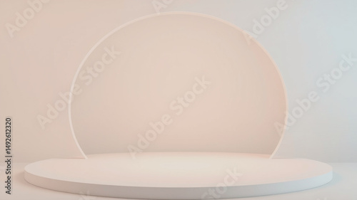 Minimalist 3d render of a blank podium stage for product display and presentation
