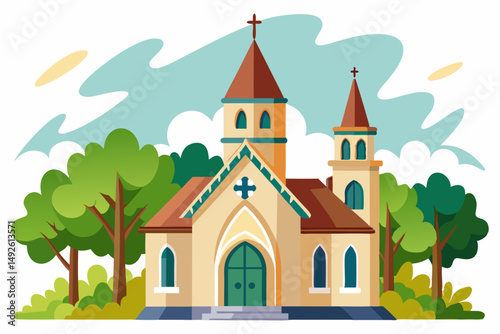 Modern Church Vector Background
