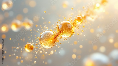 Elegant 3D rendering of a vitamin E molecule, showcasing its structure and detail, ideal for educational and health-related visuals.