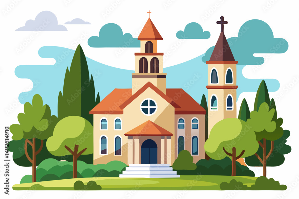 Naklejka premium Clean Church Design Vector