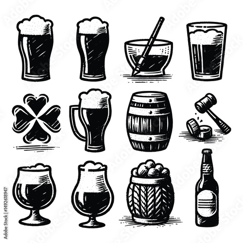 Set of different drinks