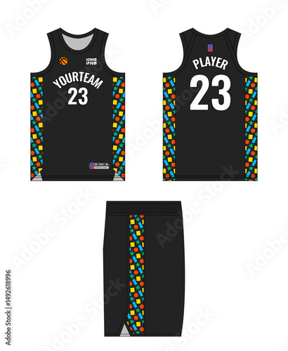 Basketball jersey template design, basketball uniform mockup design, vector sublimation sports apparel design, jersey basketball ideas.