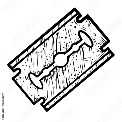vintage razor blade – vector illustration