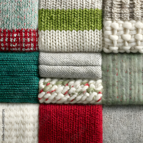 pattern with wool textures and repetitive geometric forms