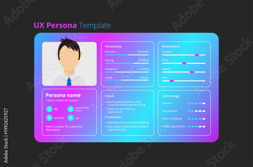 UX persona gradient template.