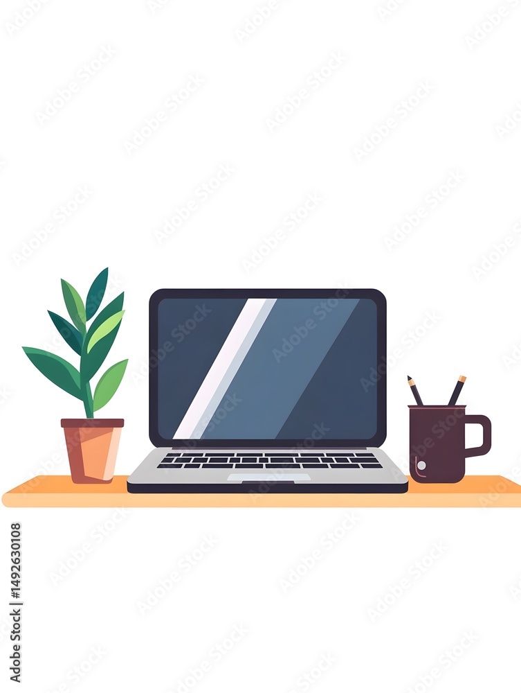 Fototapeta premium Modern Home Office Workspace: Ergonomic Design & Productivity for Remote Work