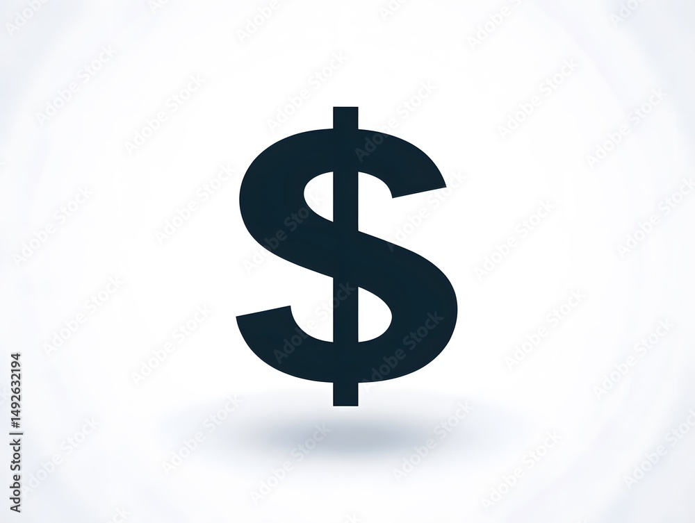 Obraz premium Dollar Sign in Finance: Symbolizing Economy, Wealth, Investment, and Money Management for Economic Growth
