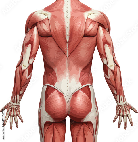 Human Back Musculature Detailed Anatomy for Medical and Educational Use