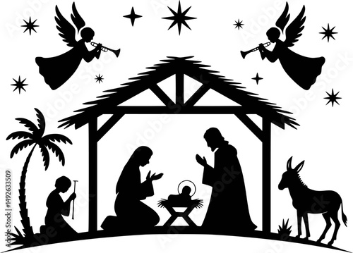 Nativity SVG - Manger Svg - Stable SVG - Christmas Svg - Nativity Clip Art - Nativity Silhouette
Nativity SVG, Nativity scene svg, Christmas SVG, Holiday Decoration Decal, Vinyl Cut File, NativitPrint