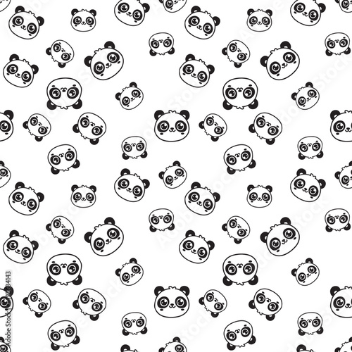 seamless pattern with cute pandas