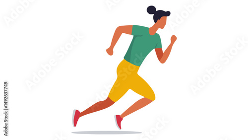 running person cartoon illustration, simple running character vector illustration