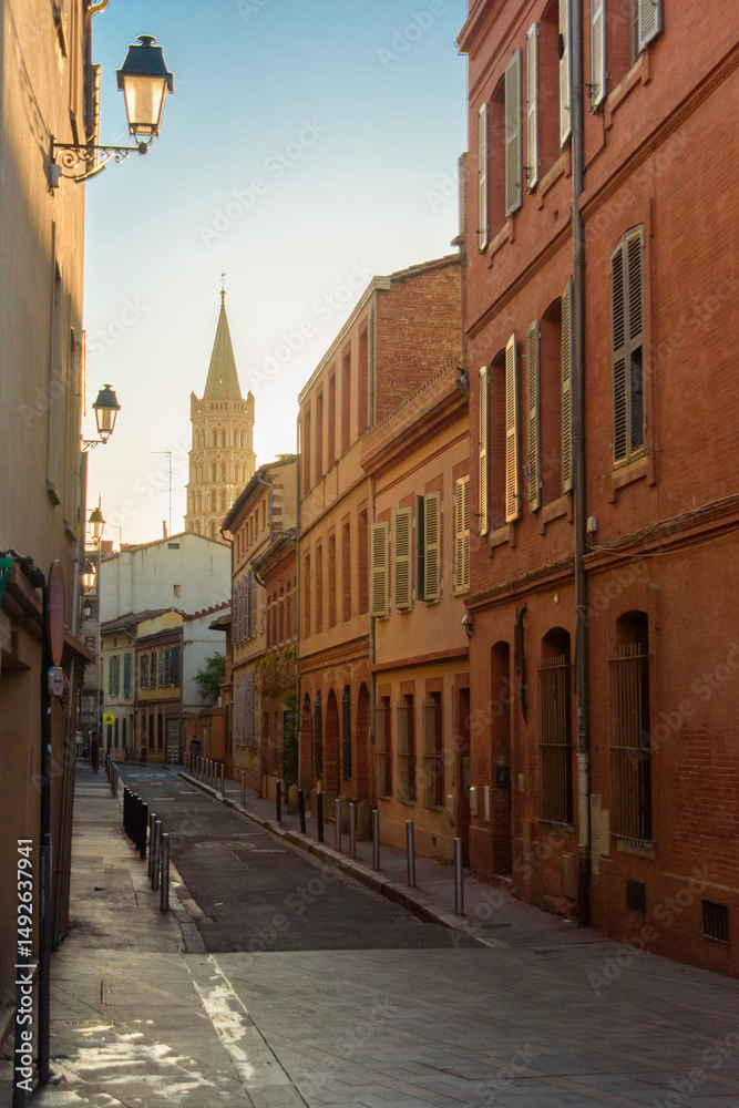 Naklejka premium Centre-ville historique de Toulouse, Haute Garonne, Occitanie, France