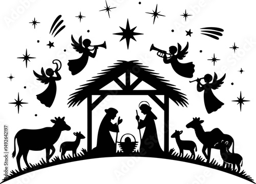Nativity SVG - Manger Svg - Stable SVG - Christmas Svg - Nativity Clip Art - Nativity Silhouette
Nativity SVG, Nativity scene svg, Christmas SVG, Holiday Decoration Decal, Vinyl Cut File, NativitPrint