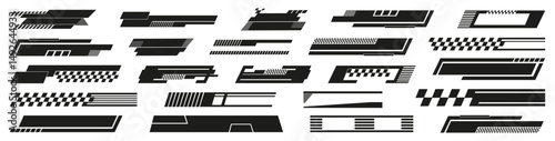 Set of racing stripes lines. Vector illustration