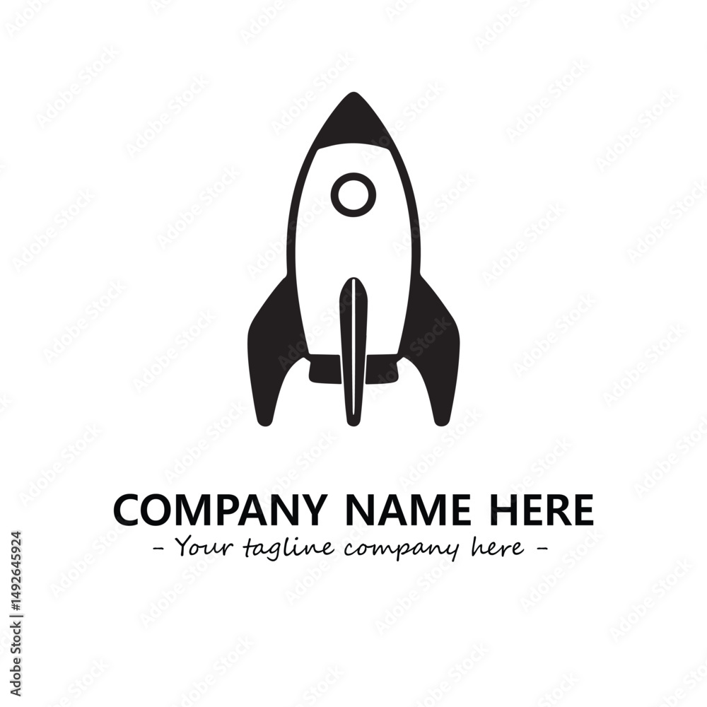 Fototapeta premium Rocket silhouette logo company design vector illustration