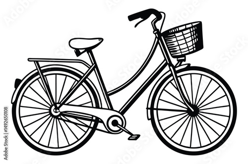A silhouette of a road bicycle with curved handlebars a visible seat chain and gears Perfect for minimalistic designs or cycling themes.
