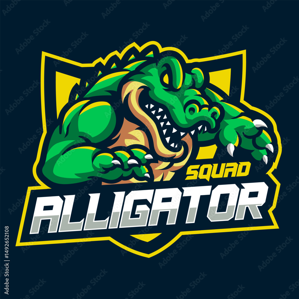 Fototapeta premium alligator modern mascot logo concept