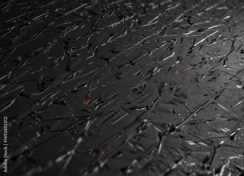 Obraz premium Black metallic surface, intricate scratch network , surface, design, oxidized