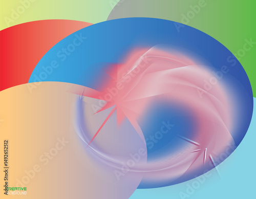 Abstract composition of overlapping spheres with gradient and light effects
