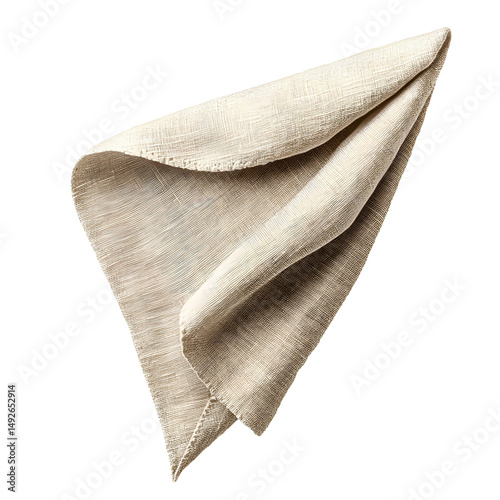 Beige Textured Towel on White Background