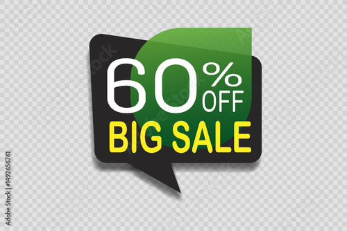 Modern sale discount banner in green and black design.