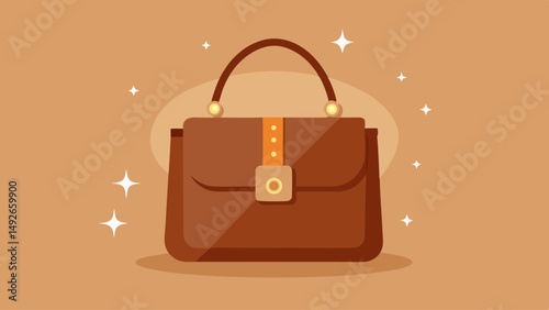 Brown color luxury fashion bag on background Very beautiful 