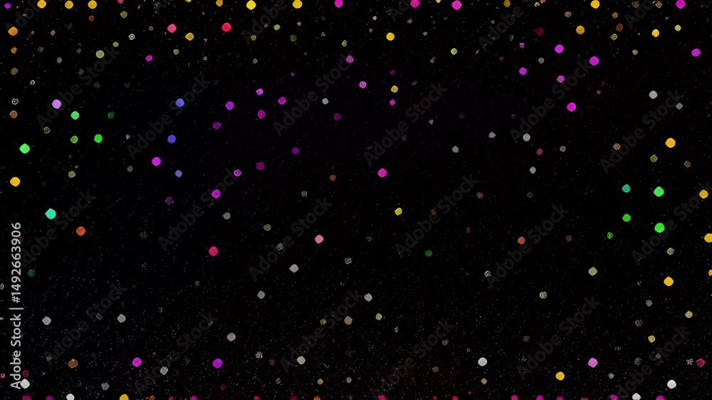 abstract background with colorful stars or dots blinking on black background 