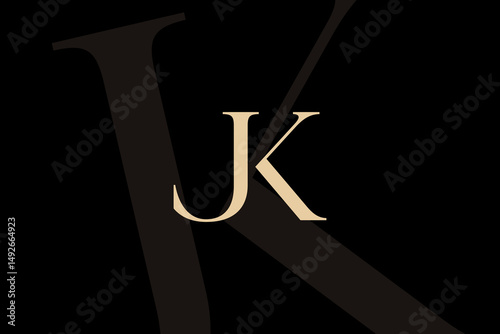 JK or KJ letter logo icon design. Classic style luxury initials monogram.