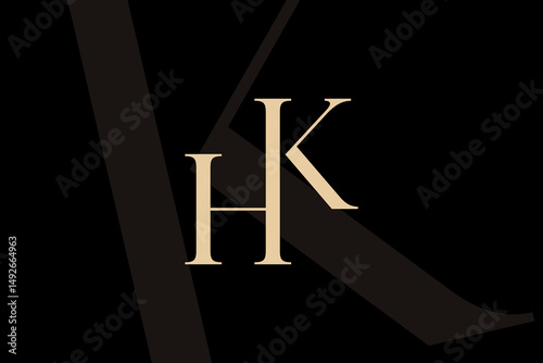 KH or HK letter logo icon design. Classic style luxury initials monogram.