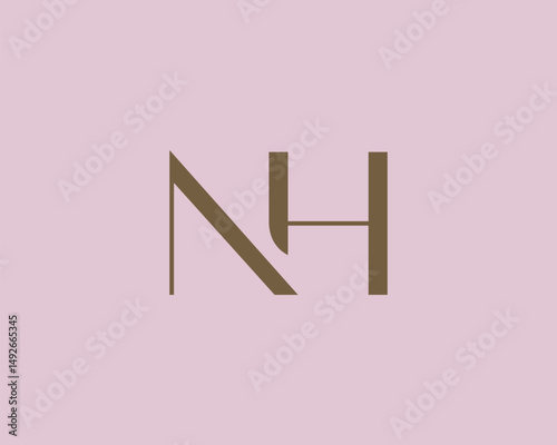 NH letter logo icon design. Classic style luxury initials monogram.